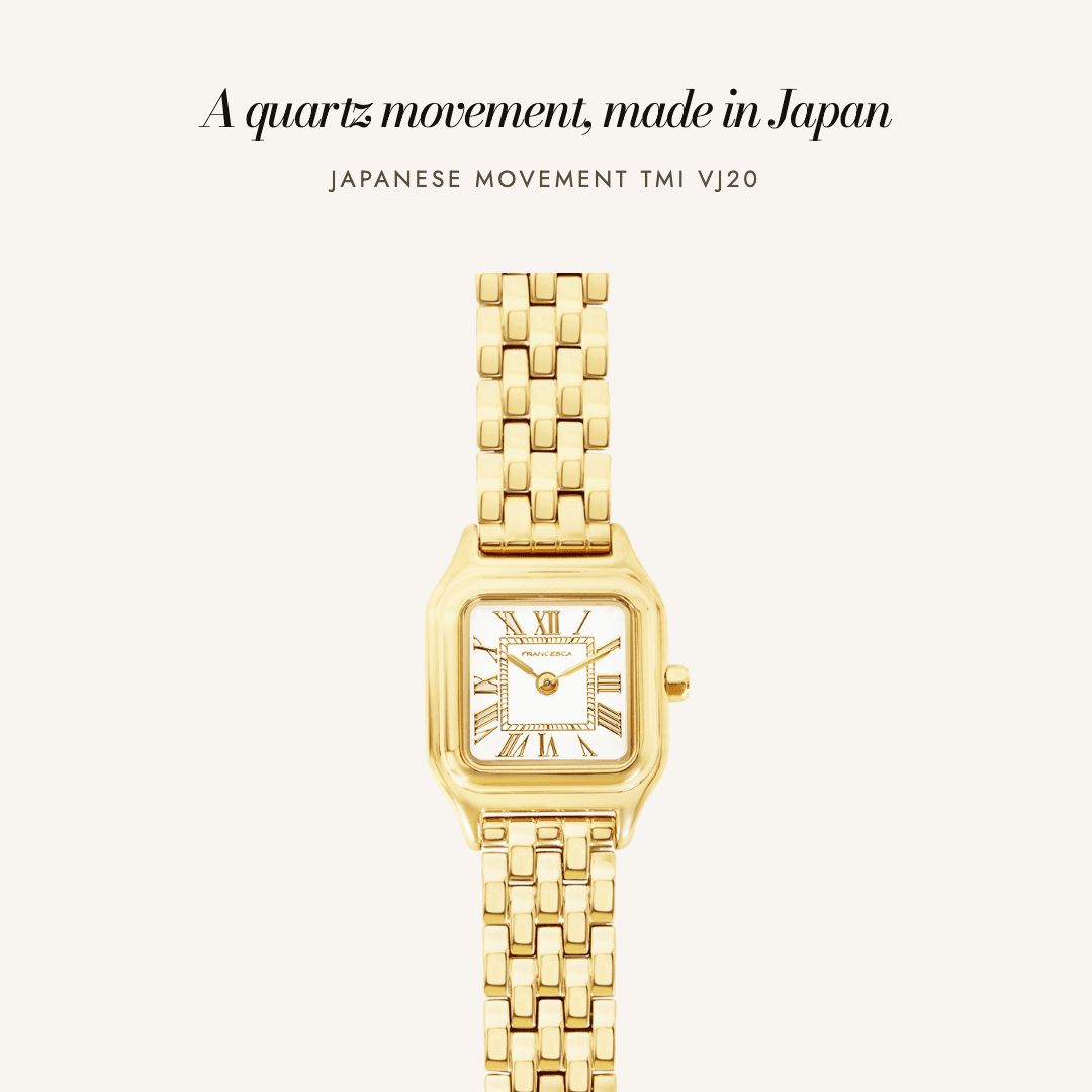 Louis Watch in gold — a quartz movement, made in Japan