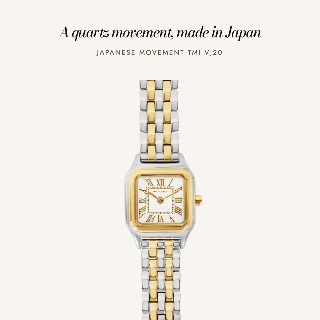 Louis Watch in two tone — a quartz movement, made in Japan