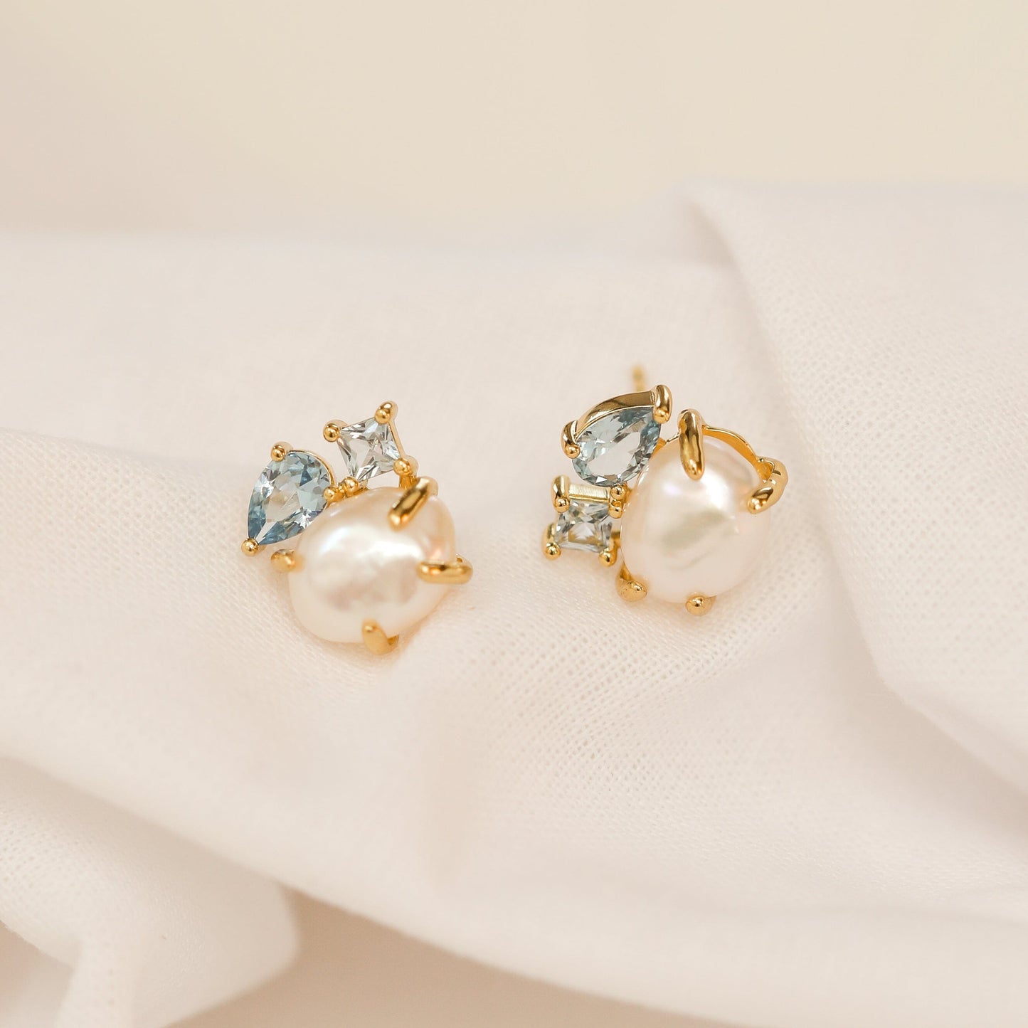 Something Blue Pearl Studs