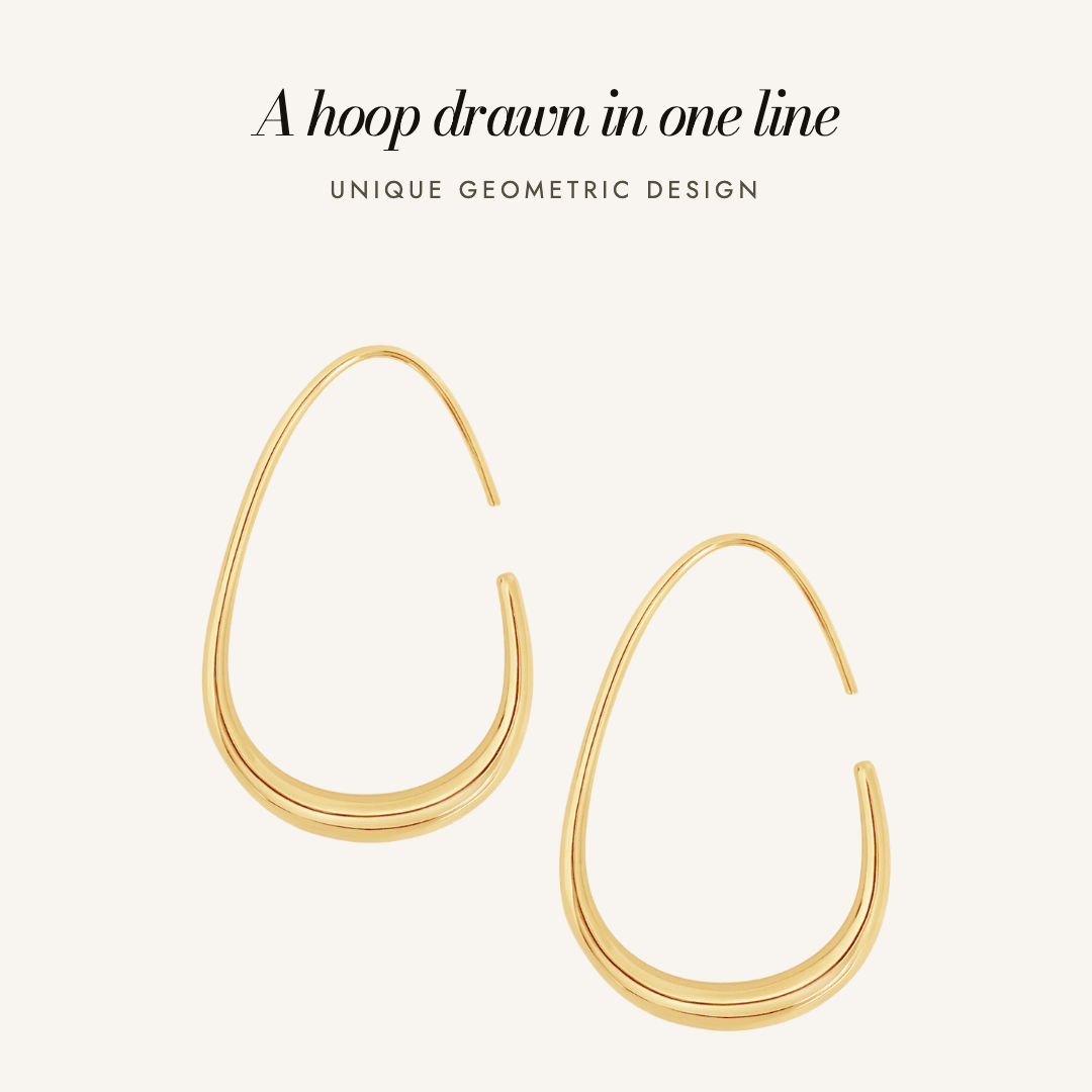 Tate Hoops in gold — a hoop drawn in one line