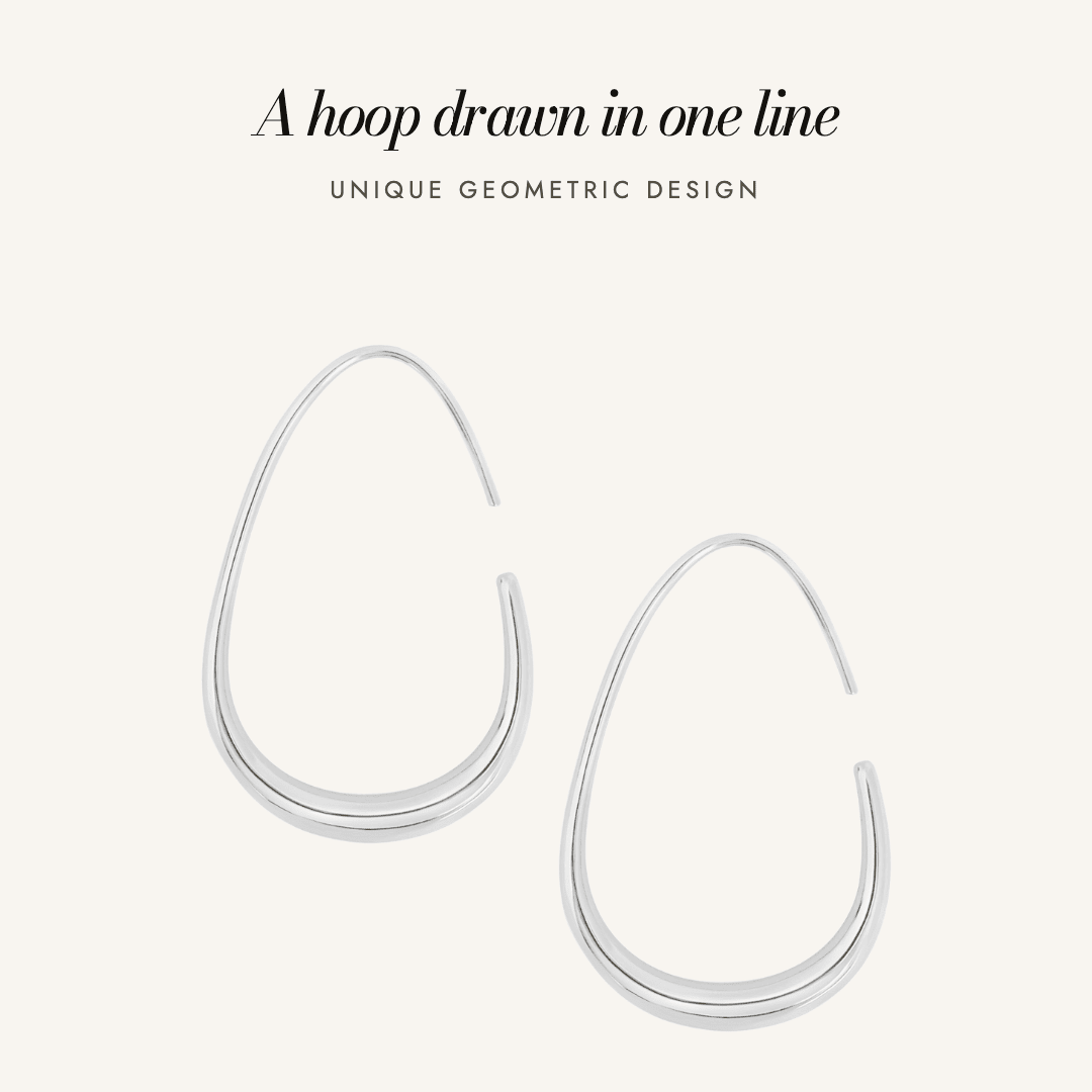 Tate Hoops in silver — a hoop drawn in one line