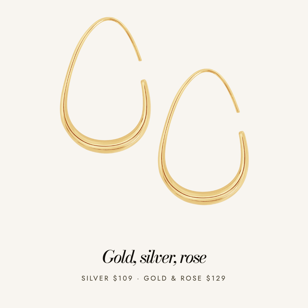 Tate Hoops in gold — available in gold, silver and rose