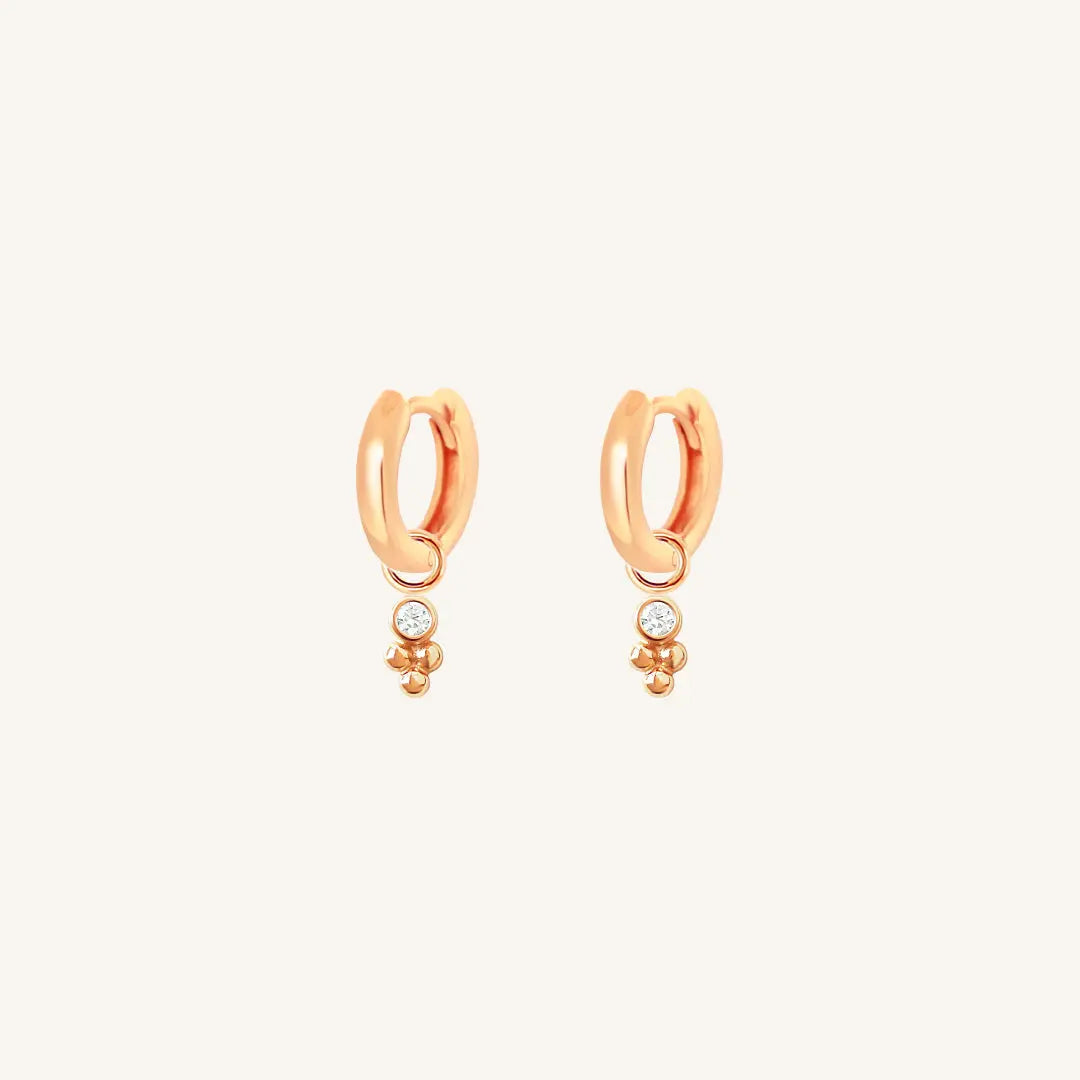 The  ROSE-Billie  Clarity Plain Hoops by  Francesca Jewellery from the Earrings Collection.