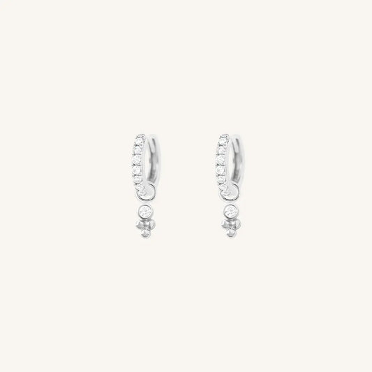 The  SILVER-Darcy  Clarity Crystal Hoops by  Francesca Jewellery from the Earrings Collection.
