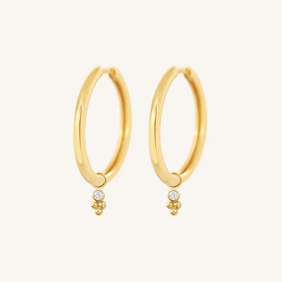 The  GOLD-Riley  Clarity Plain Hoops by  Francesca Jewellery from the Earrings Collection.