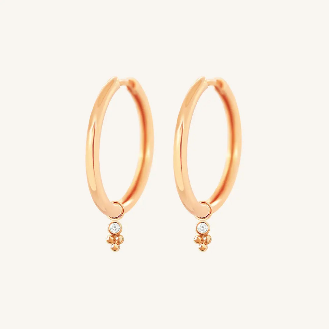 The  ROSE-Riley  Clarity Plain Hoops by  Francesca Jewellery from the Earrings Collection.