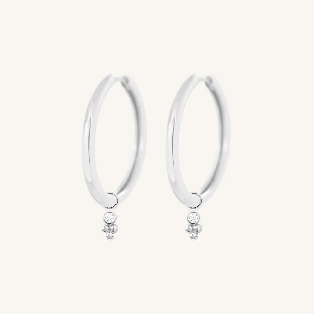 The  SILVER-Riley  Clarity Plain Hoops by  Francesca Jewellery from the Earrings Collection.