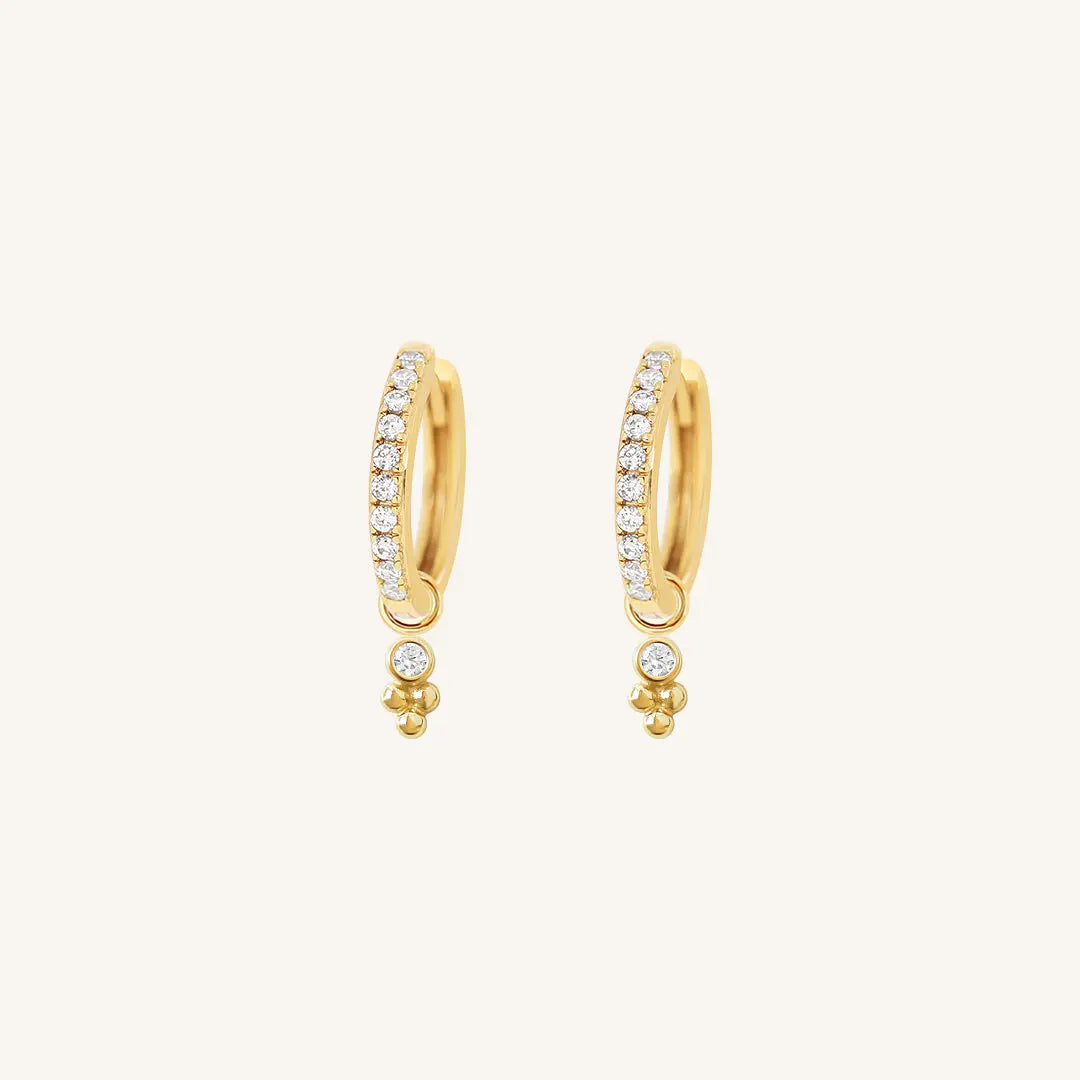 The  GOLD-Ruby  Clarity Crystal Hoops by  Francesca Jewellery from the Earrings Collection.