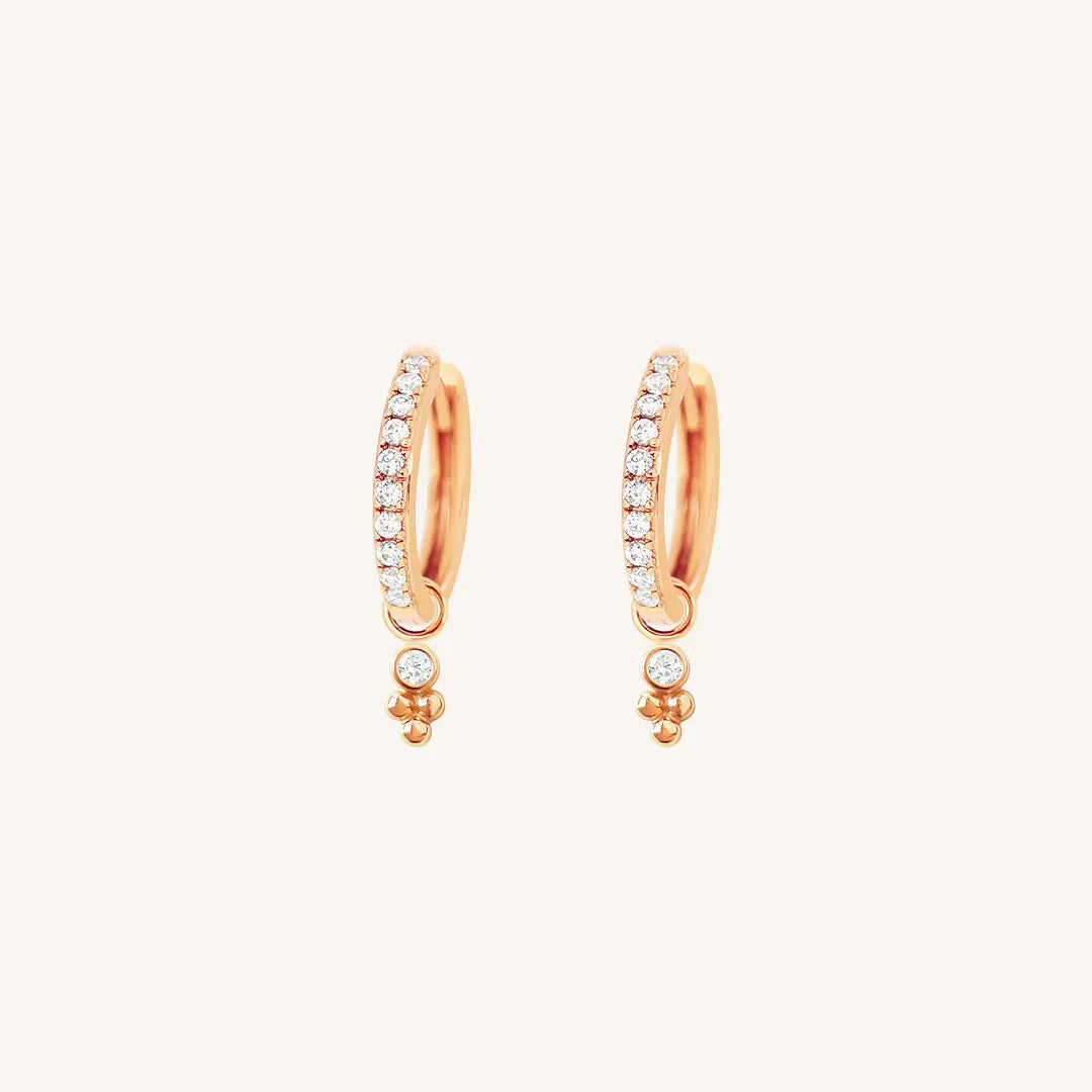 The  ROSE-Ruby  Clarity Crystal Hoops by  Francesca Jewellery from the Earrings Collection.