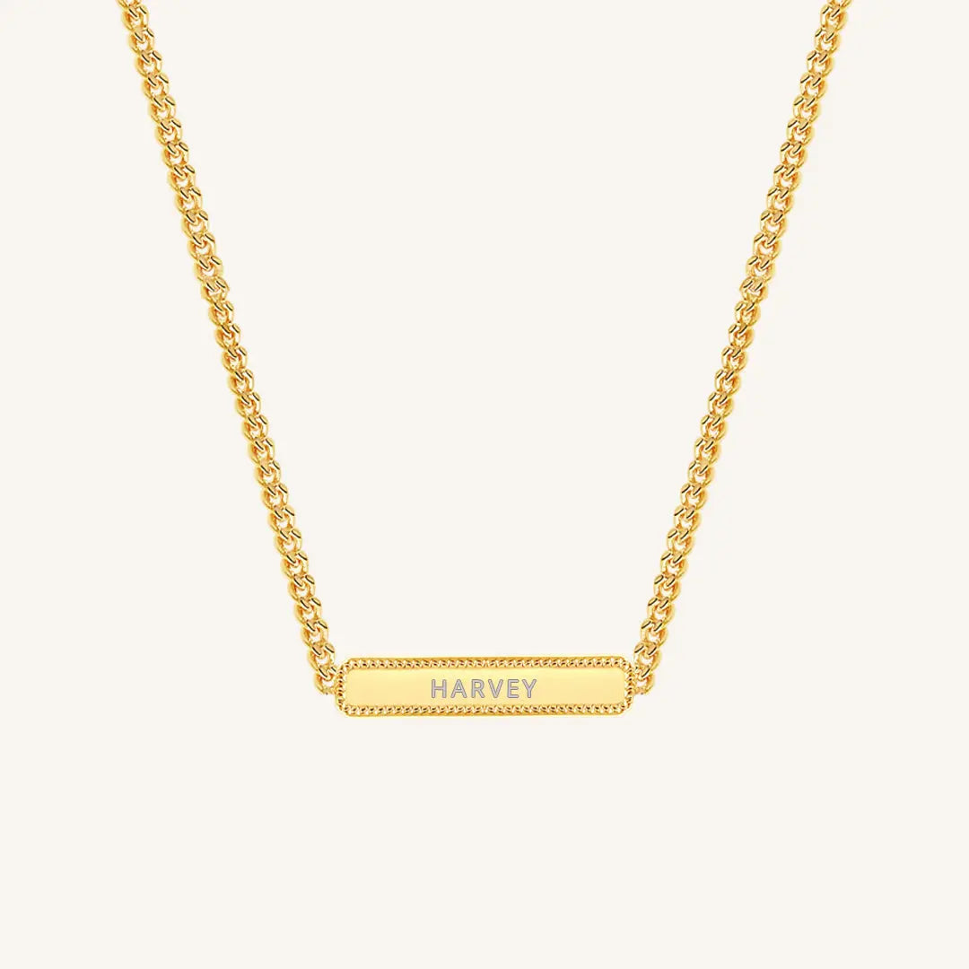 The  GOLD  Etch Bar Necklace by  Francesca Jewellery from the Necklaces Collection.
