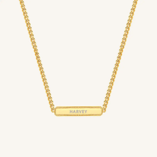 The  GOLD  Etch Bar Necklace by  Francesca Jewellery from the Necklaces Collection.