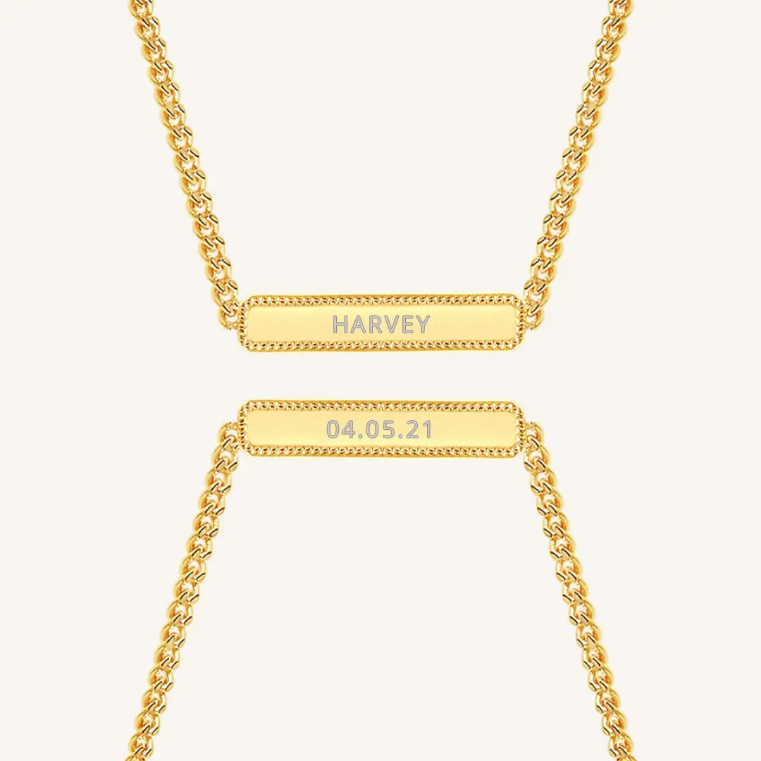 The    Etch Bar Necklace by  Francesca Jewellery from the Necklaces Collection.