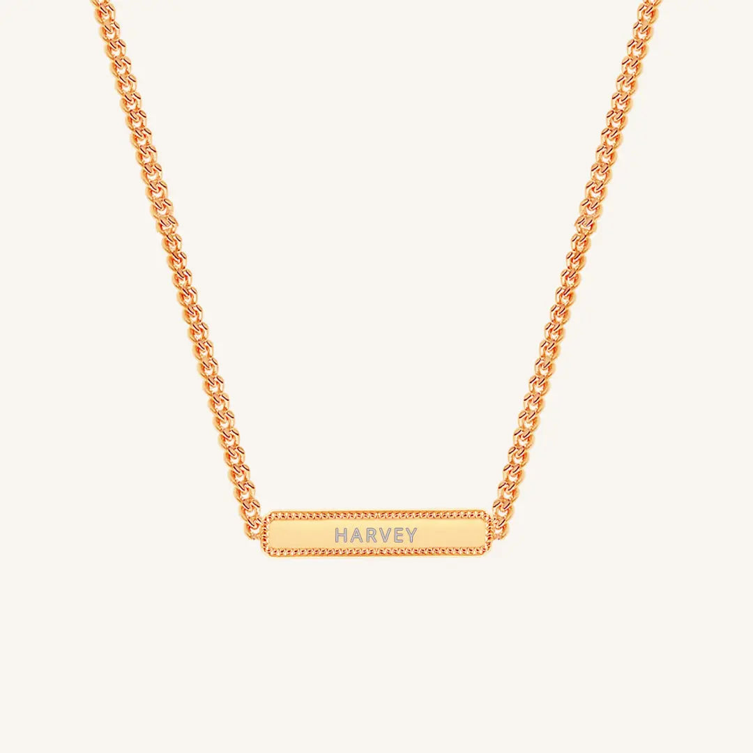 The  ROSE  Etch Bar Necklace by  Francesca Jewellery from the Necklaces Collection.