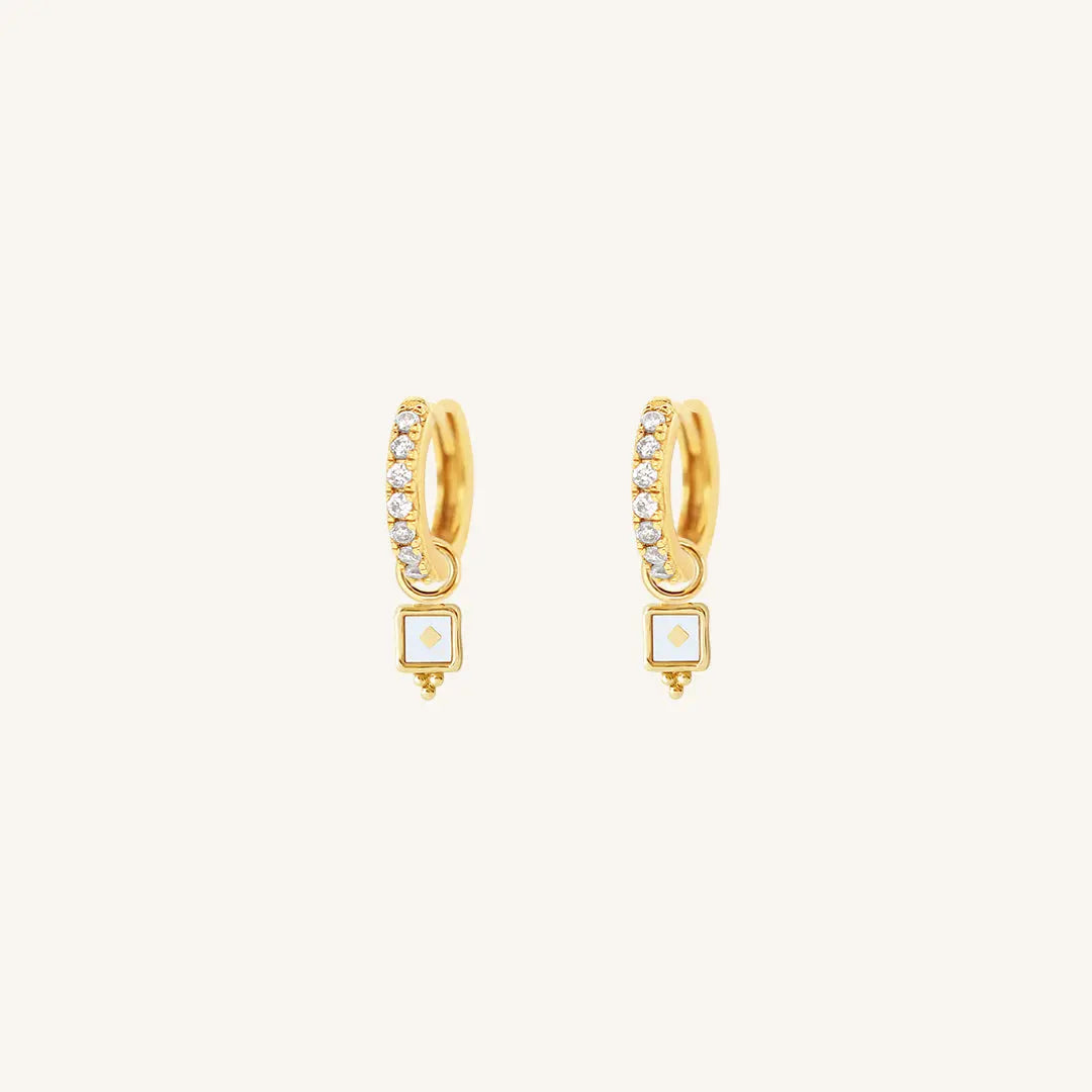 The  GOLD-Darcy  Intuition Crystal Hoops by  Francesca Jewellery from the Earrings Collection.