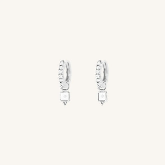 The  SILVER-Darcy  Intuition Crystal Hoops by  Francesca Jewellery from the Earrings Collection.