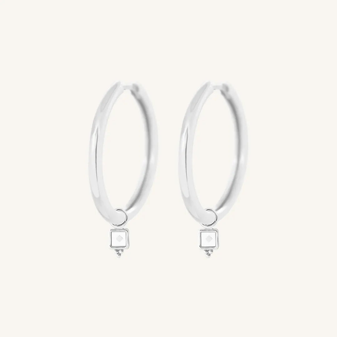 The  SILVER-Riley  Intuition Plain Hoops by  Francesca Jewellery from the Earrings Collection.