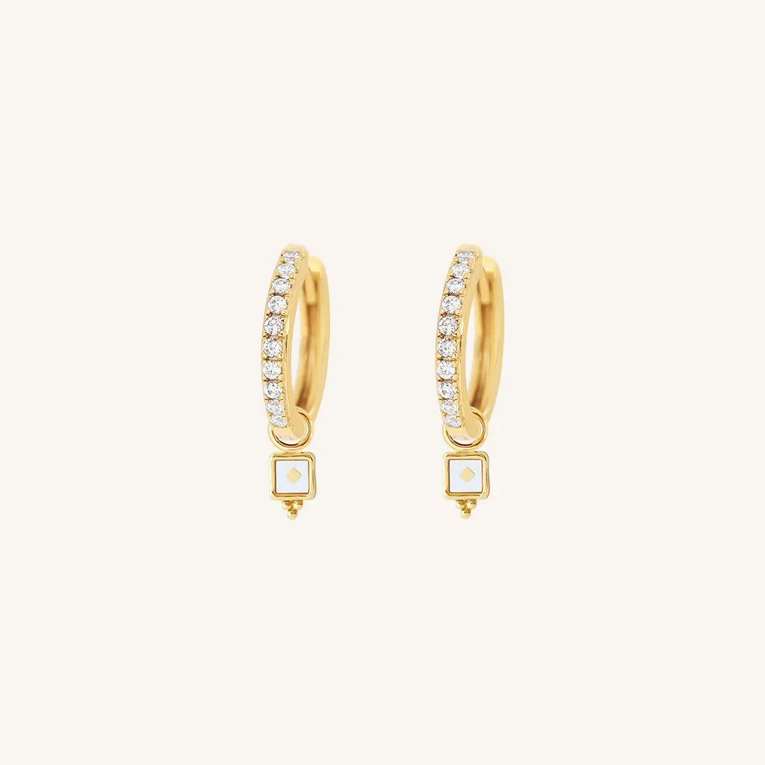 The  GOLD-Ruby  Intuition Crystal Hoops by  Francesca Jewellery from the Earrings Collection.