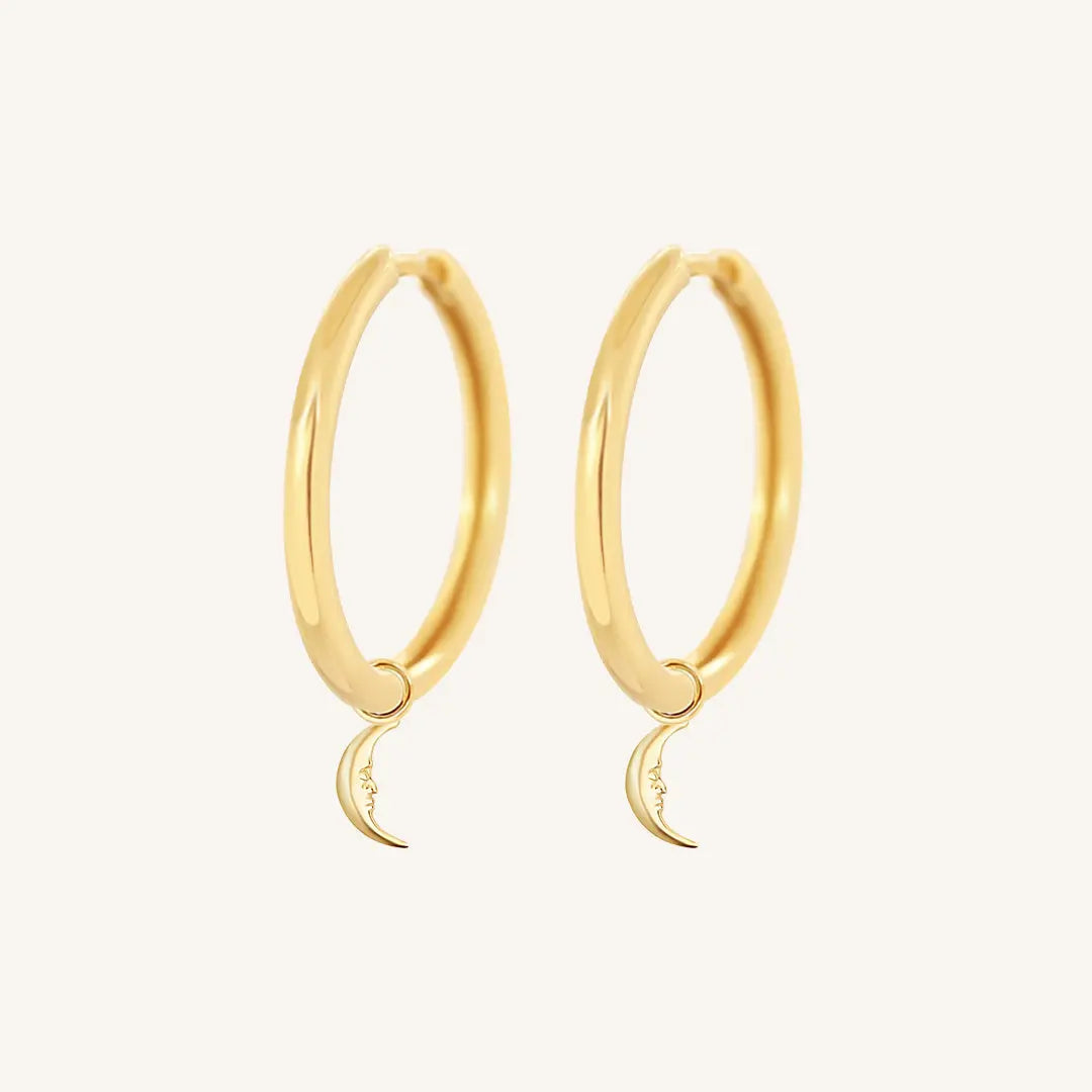 The  GOLD-Riley  Patience Plain Hoops by  Francesca Jewellery from the Earrings Collection.
