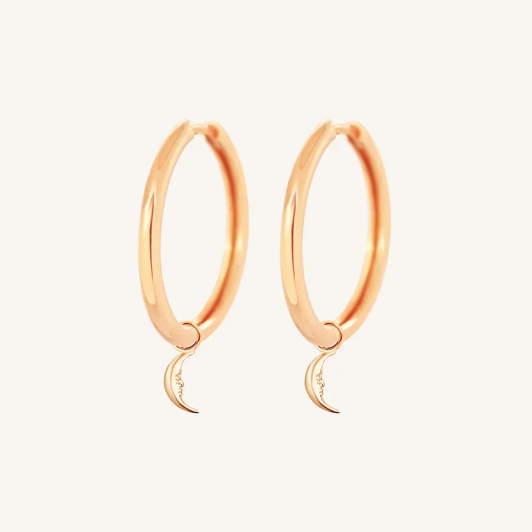 The  ROSE-Riley  Patience Plain Hoops by  Francesca Jewellery from the Earrings Collection.