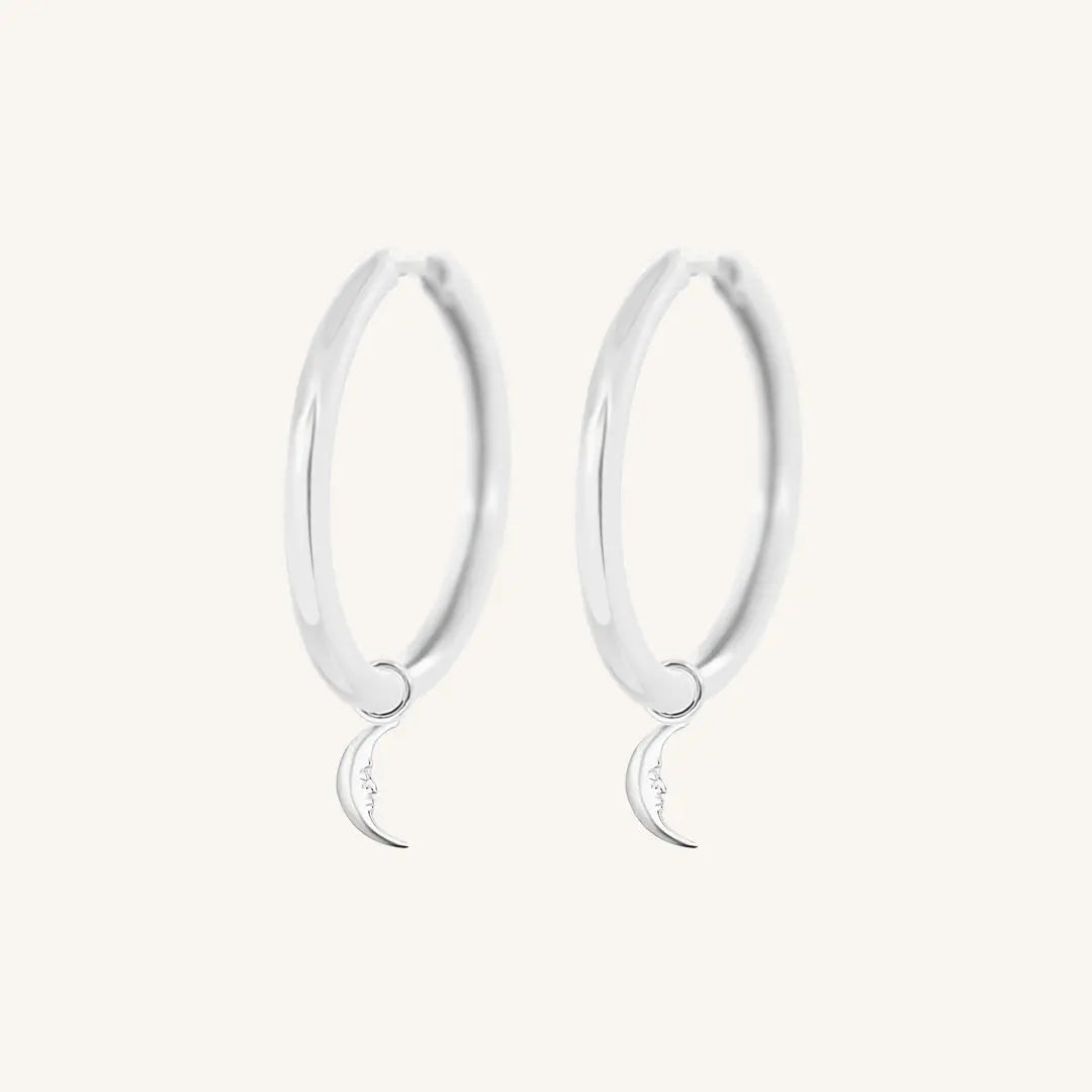 The  SILVER-Riley  Patience Plain Hoops by  Francesca Jewellery from the Earrings Collection.