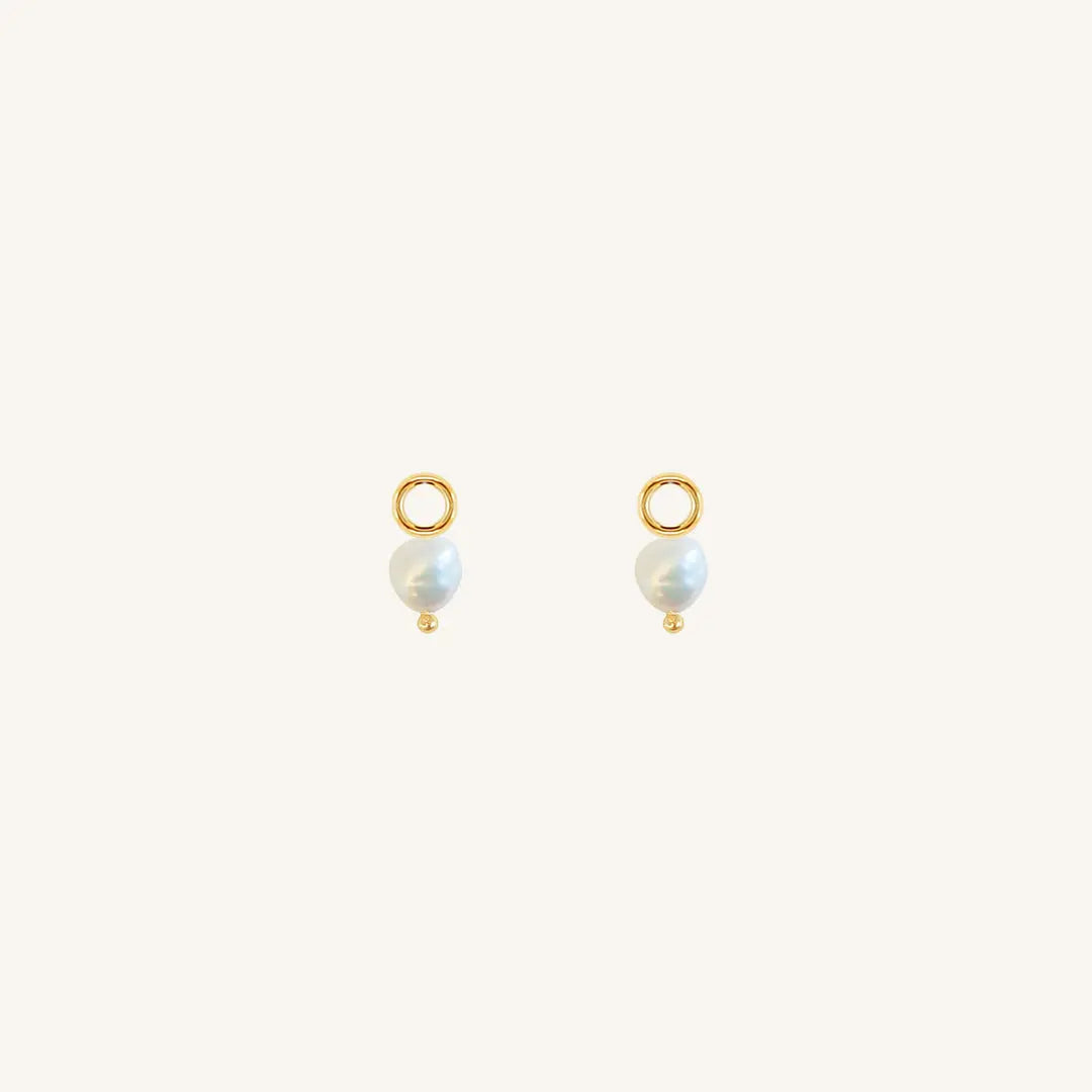 The  SILVER  Pearl Hoop Charm - Set of 2 by  Francesca Jewellery from the Charms Collection.