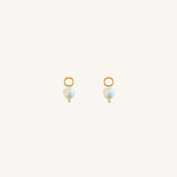 The  SILVER  Pearl Hoop Charm - Set of 2 by  Francesca Jewellery from the Charms Collection.