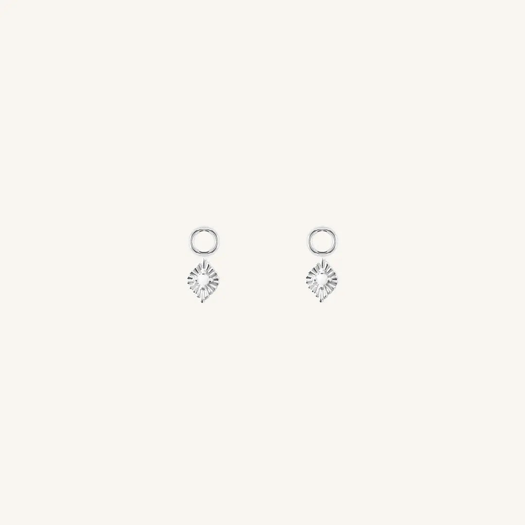 The  SILVER  Pillar Hoop Charm - Set of 2 by  Francesca Jewellery from the Charms Collection.