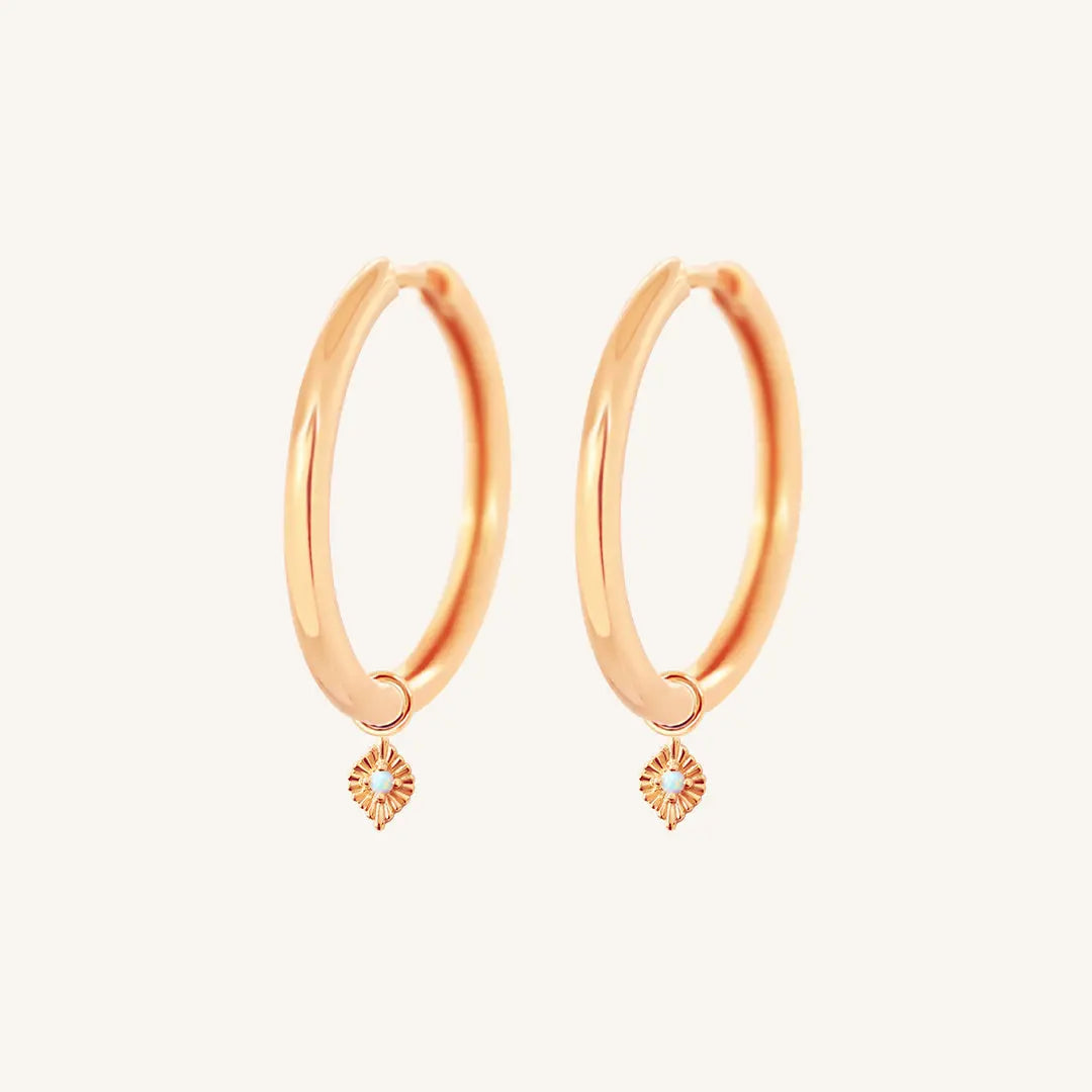 The  ROSE-Riley  Pillar Plain Hoops by  Francesca Jewellery from the Earrings Collection.