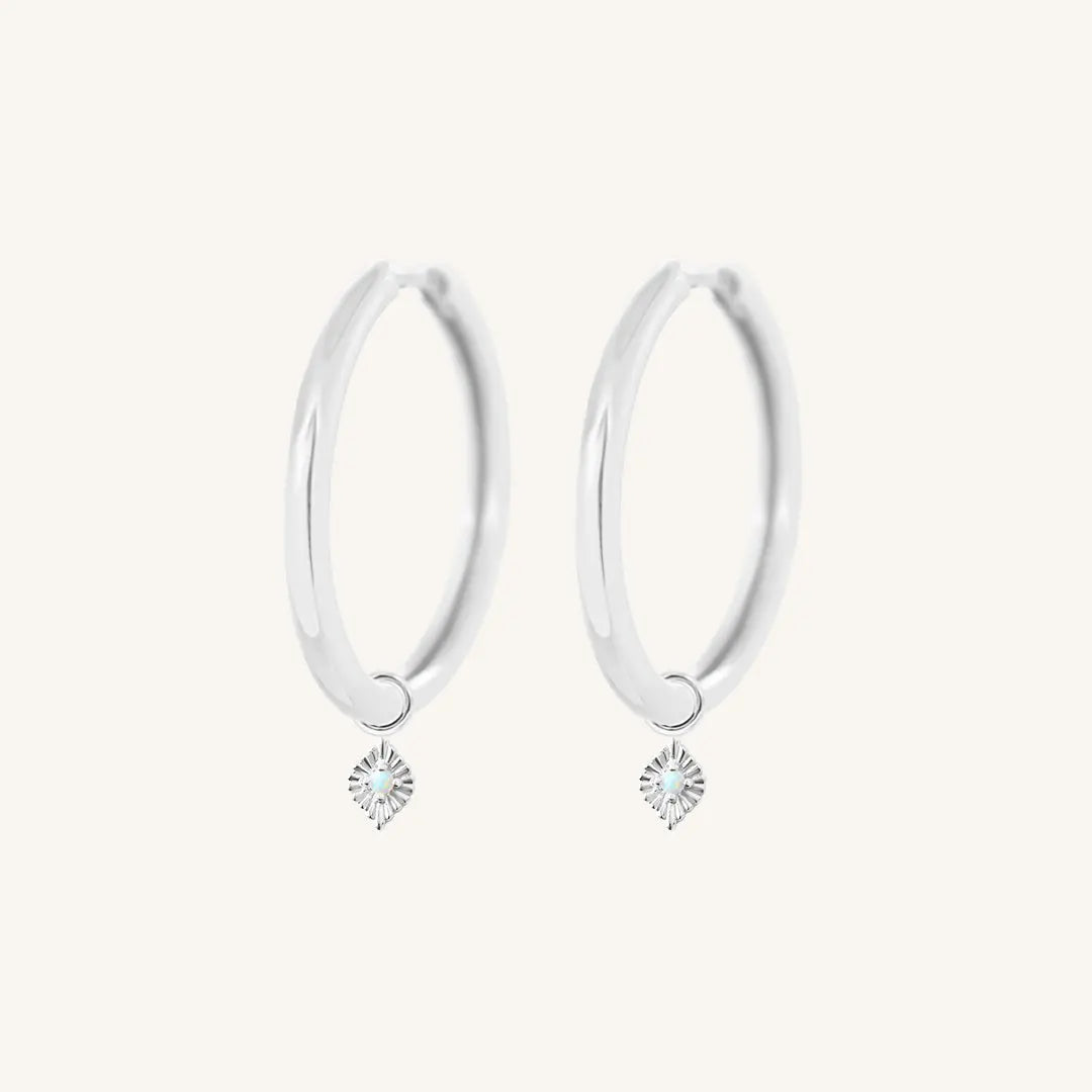 The  SILVER-Riley  Pillar Plain Hoops by  Francesca Jewellery from the Earrings Collection.