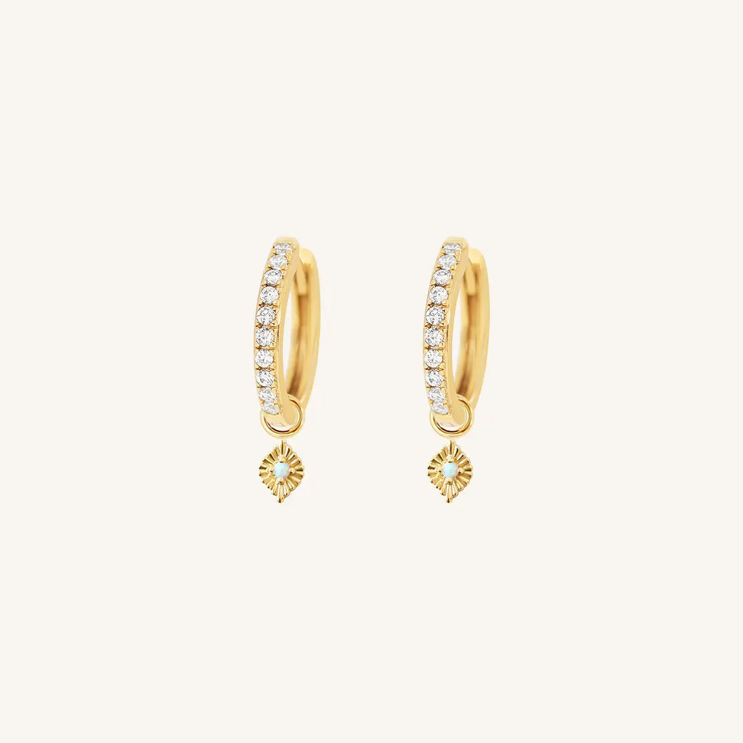 The  GOLD-Ruby  Pillar Crystal Hoops by  Francesca Jewellery from the Earrings Collection.