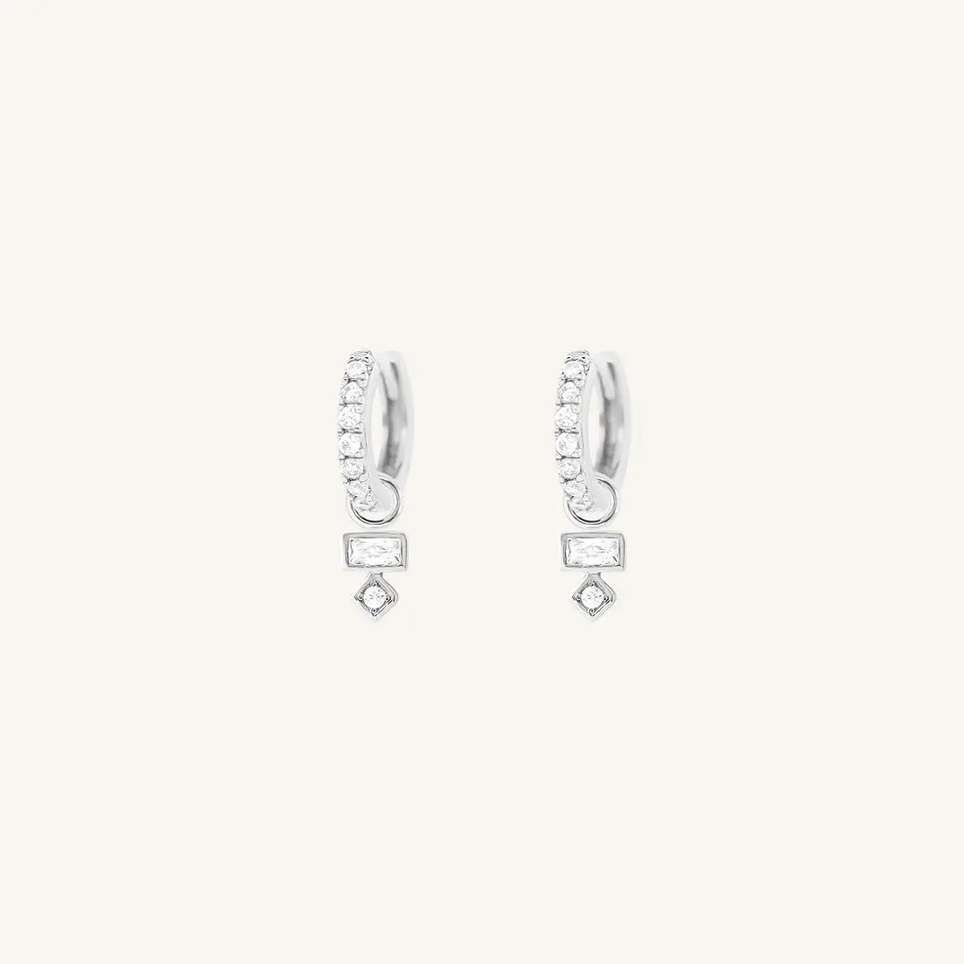 The  SILVER-Darcy  Resilience Crystal Hoops by  Francesca Jewellery from the Earrings Collection.