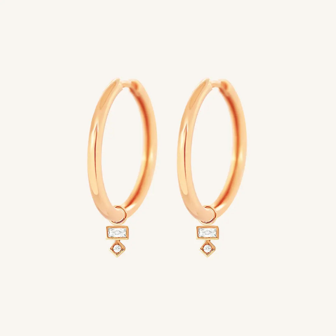 The  ROSE-Riley  Resilience Plain Hoops by  Francesca Jewellery from the Earrings Collection.