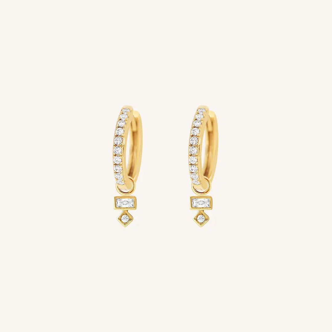 The  GOLD-Ruby  Resilience Crystal Hoops by  Francesca Jewellery from the Earrings Collection.