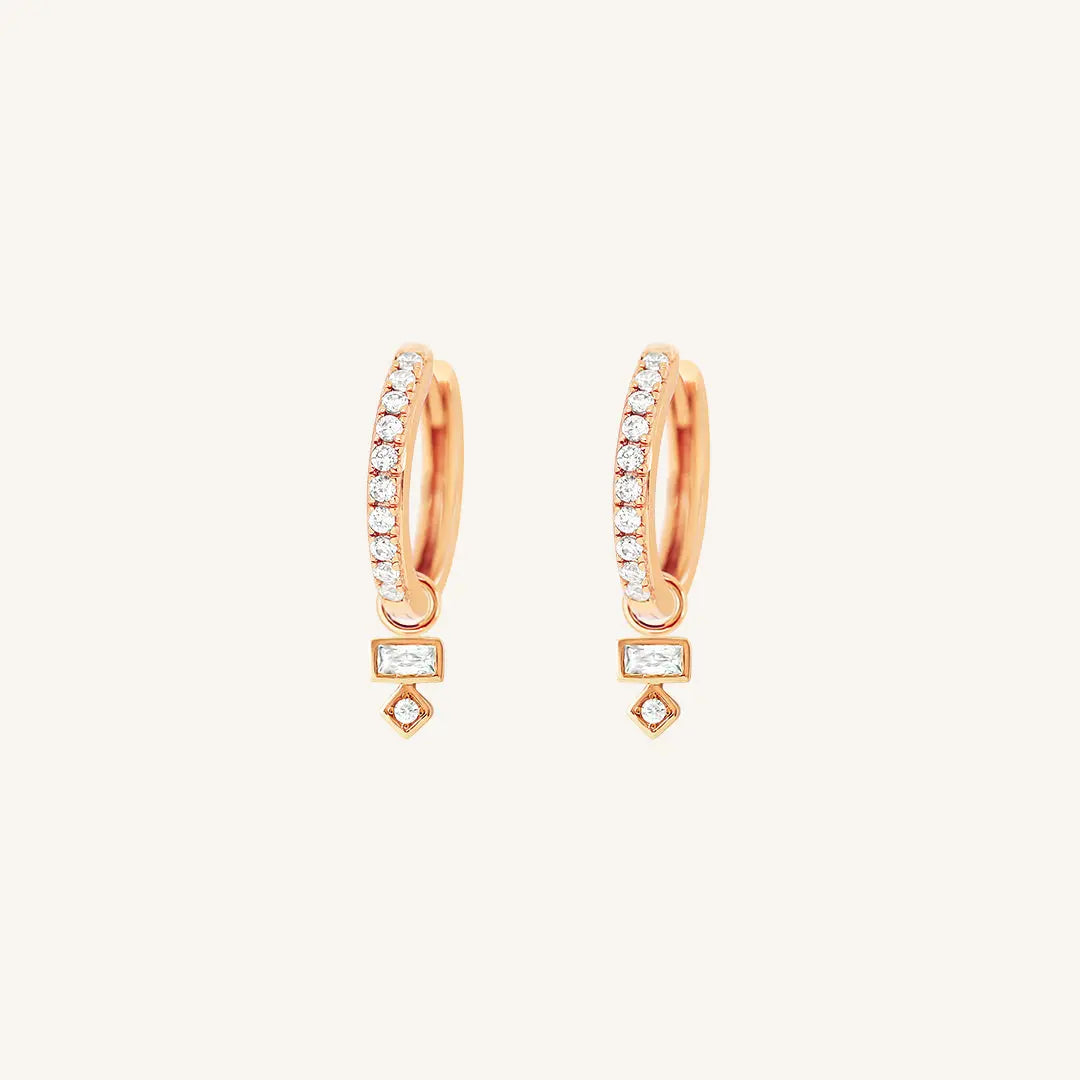 The  ROSE-Ruby  Resilience Crystal Hoops by  Francesca Jewellery from the Earrings Collection.